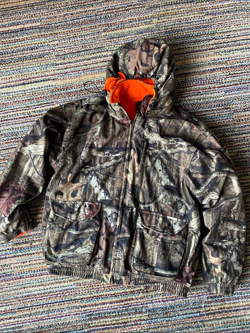 Men's Yukon Gear Reversible Orange/ Camo Hunting Coat XL